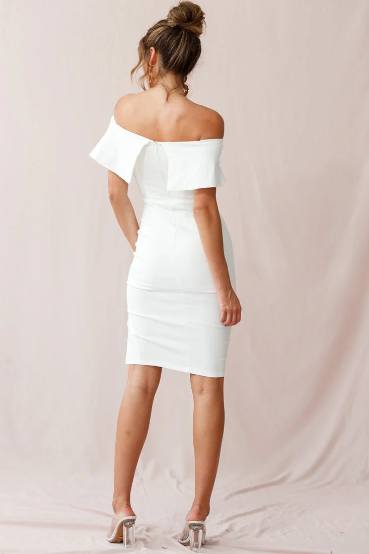 Alina Elegant Bodycon Dress White - Image 3
