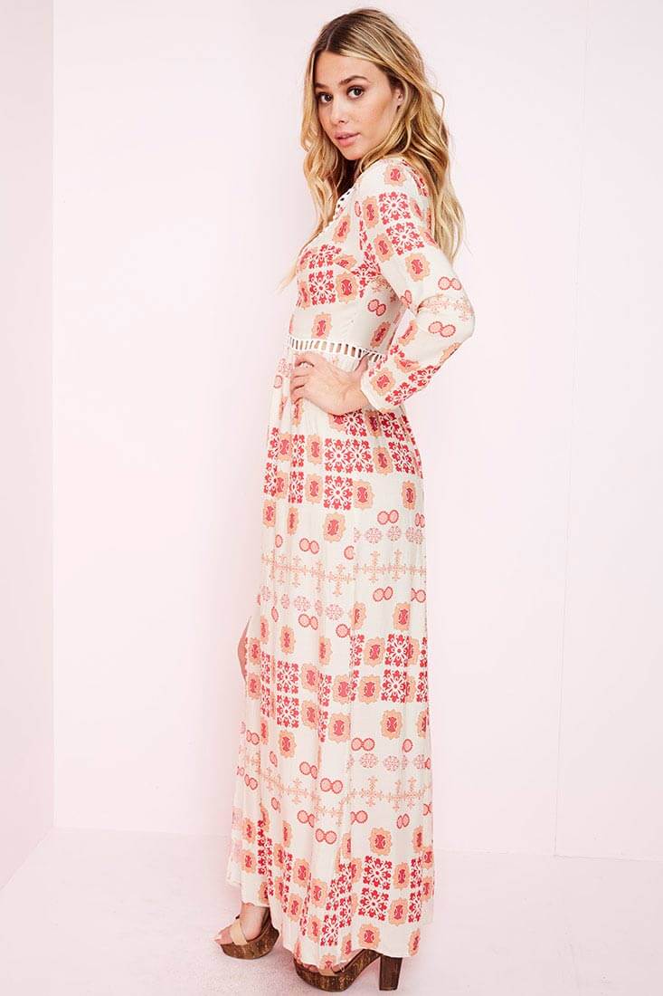 Avery Casual Maxi Dress Red Print - Image 4