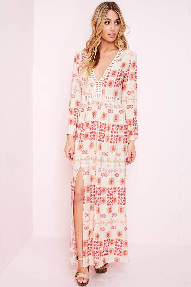 Avery Casual Maxi Dress Red Print - Image 6