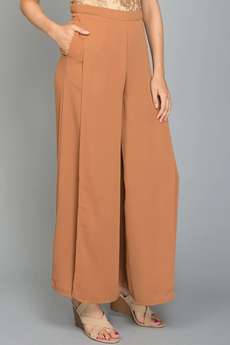 Ayelle Wide Leg Dress Pant Camel - Image 5
