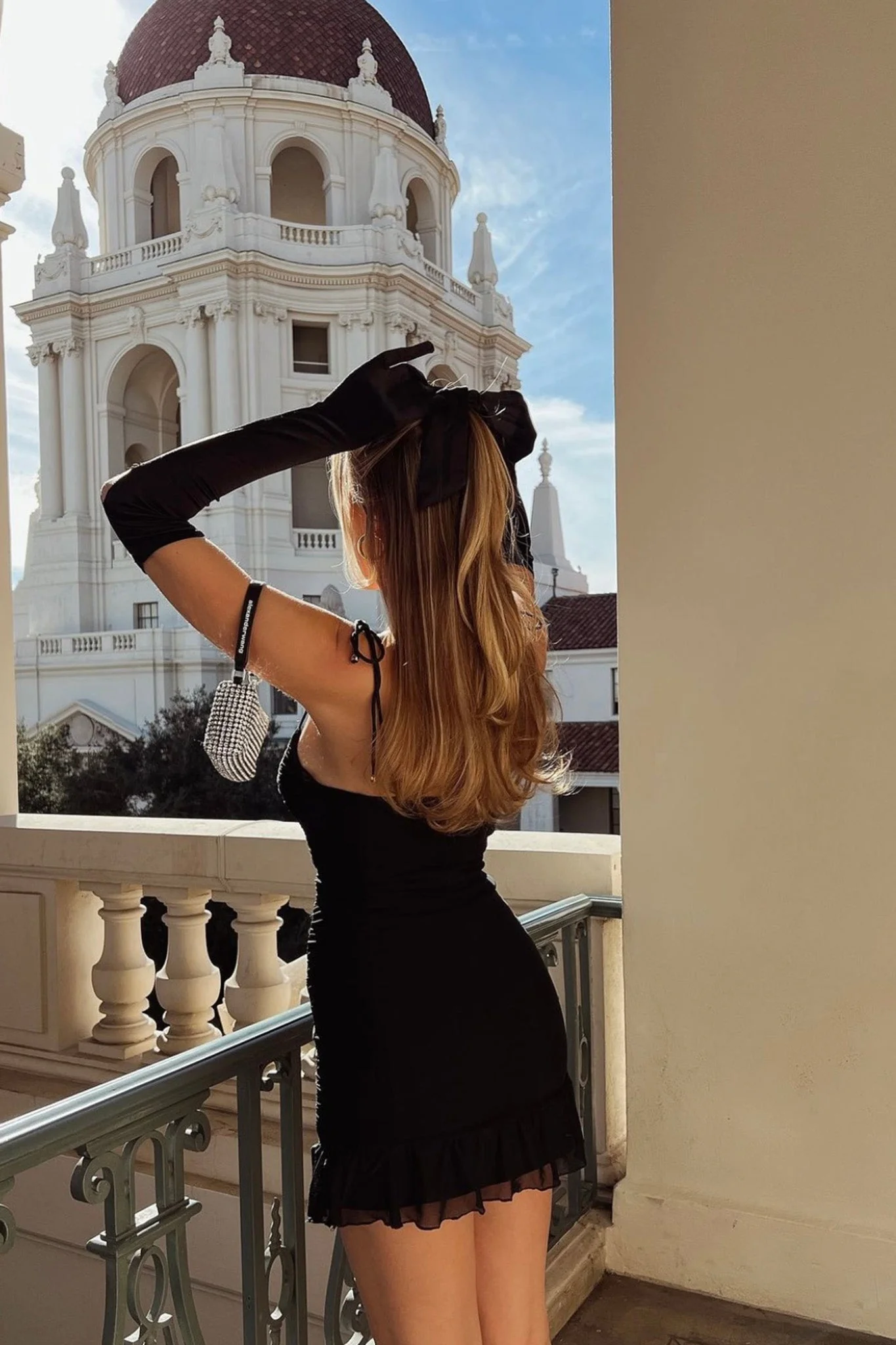 Bambi Ruched Mini Dress Black - Image 8