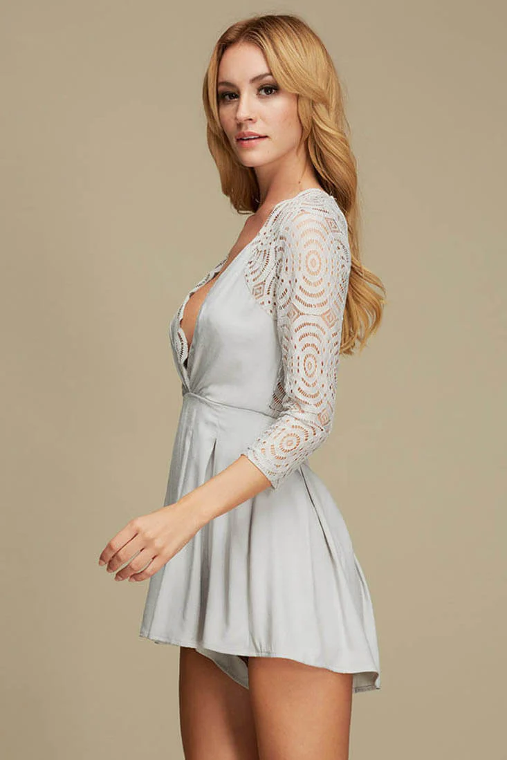 Clarissa Sexy Night Out Romper Grey - Image 6