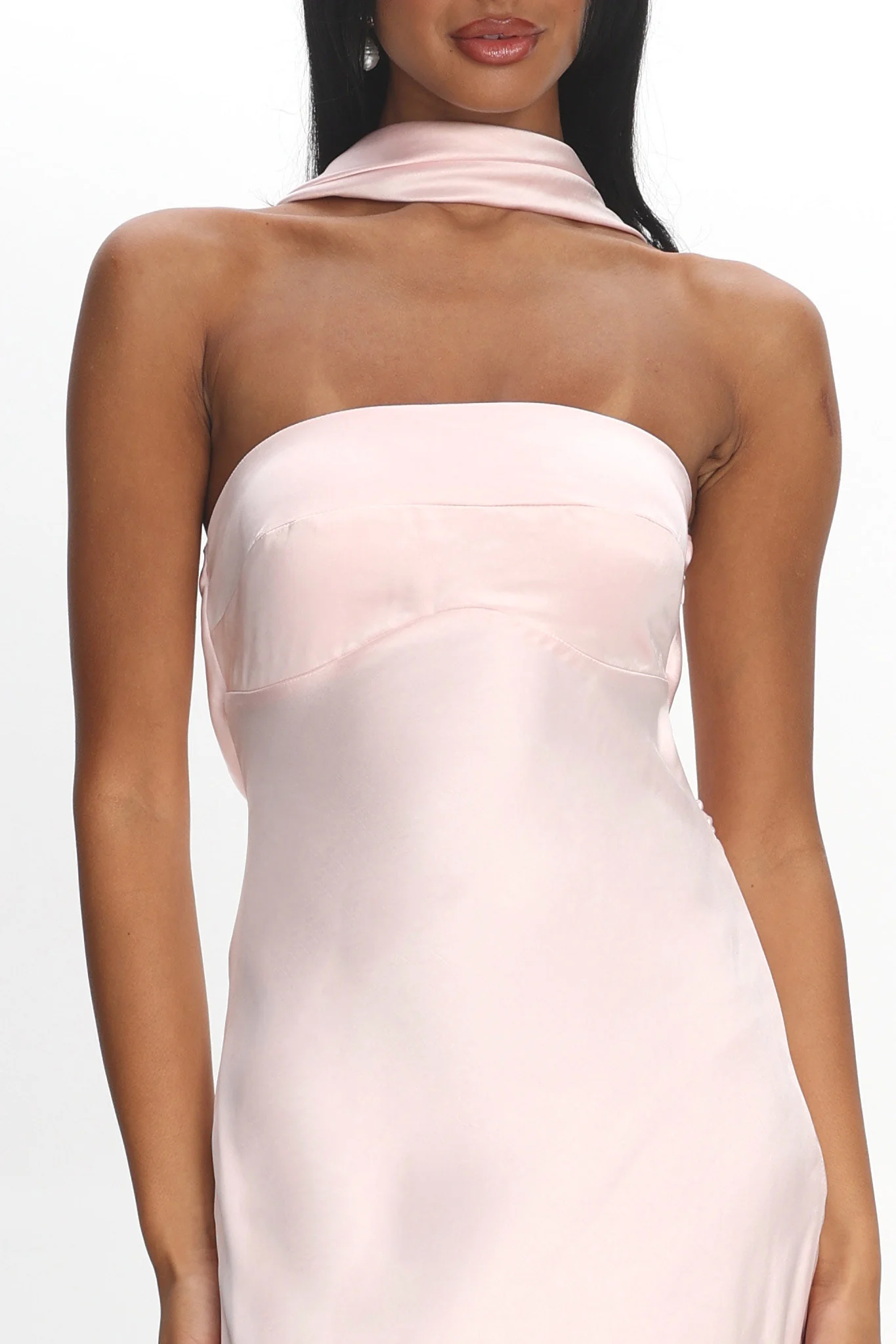 Damsel Reverse Halter Maxi Dress Blush - Image 5