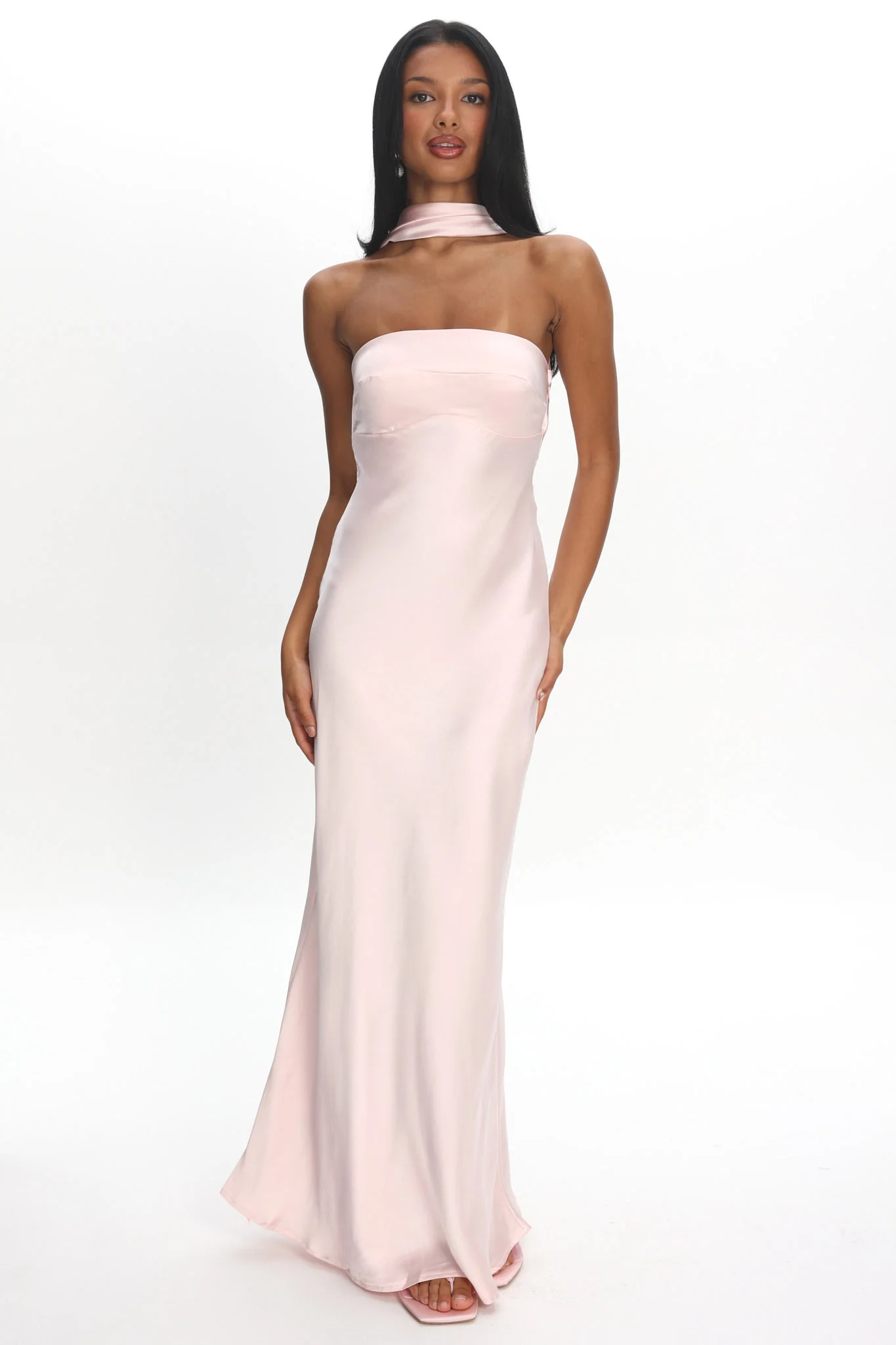 Damsel Reverse Halter Maxi Dress Blush - Image 6