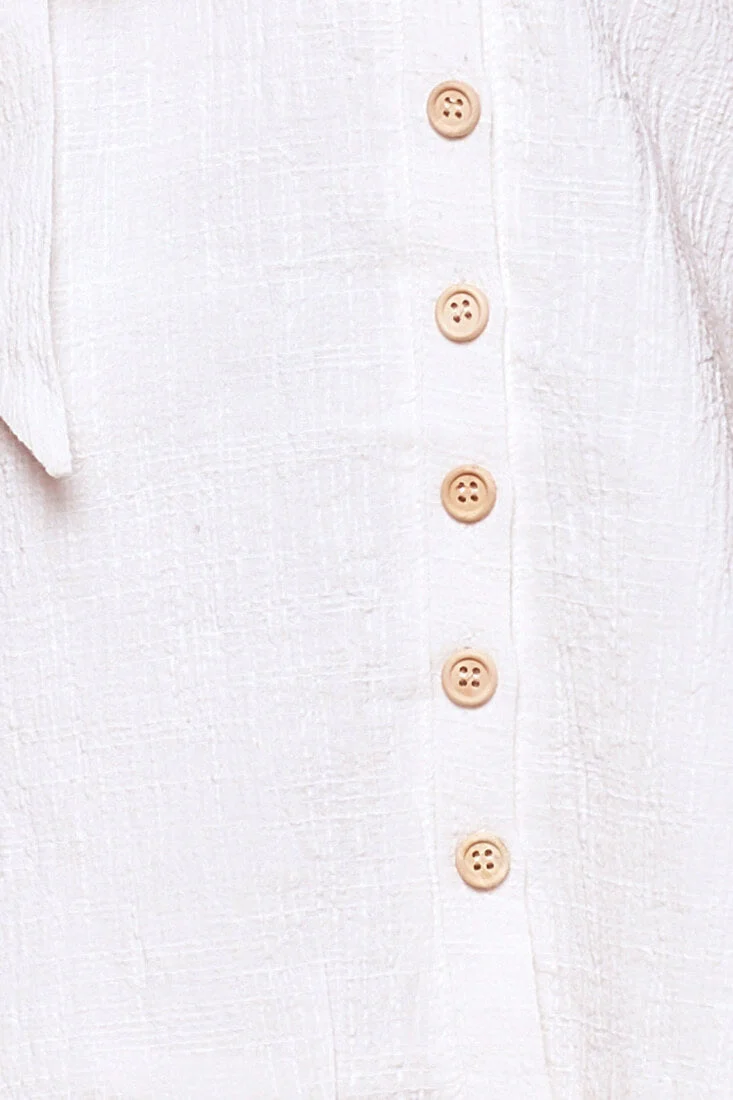 Dara Button Accent Dress White - Image 6