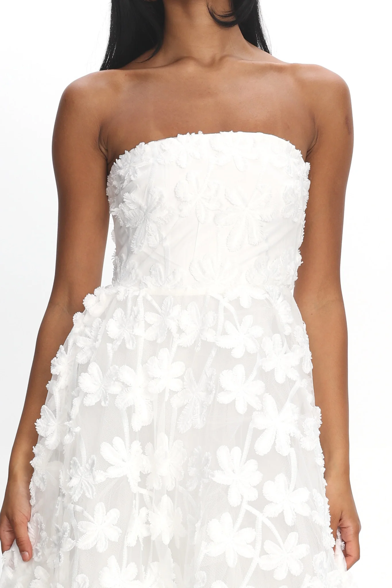 Dori Floral Embellished Midi Dress White - Image 4