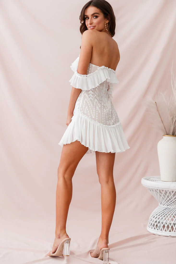 Dreamy Off-Shoulder Mini Dress White - Image 14
