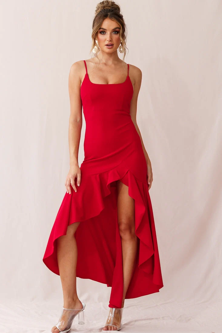 Emoji Asymmetrical Hemline Dress Red - Image 11
