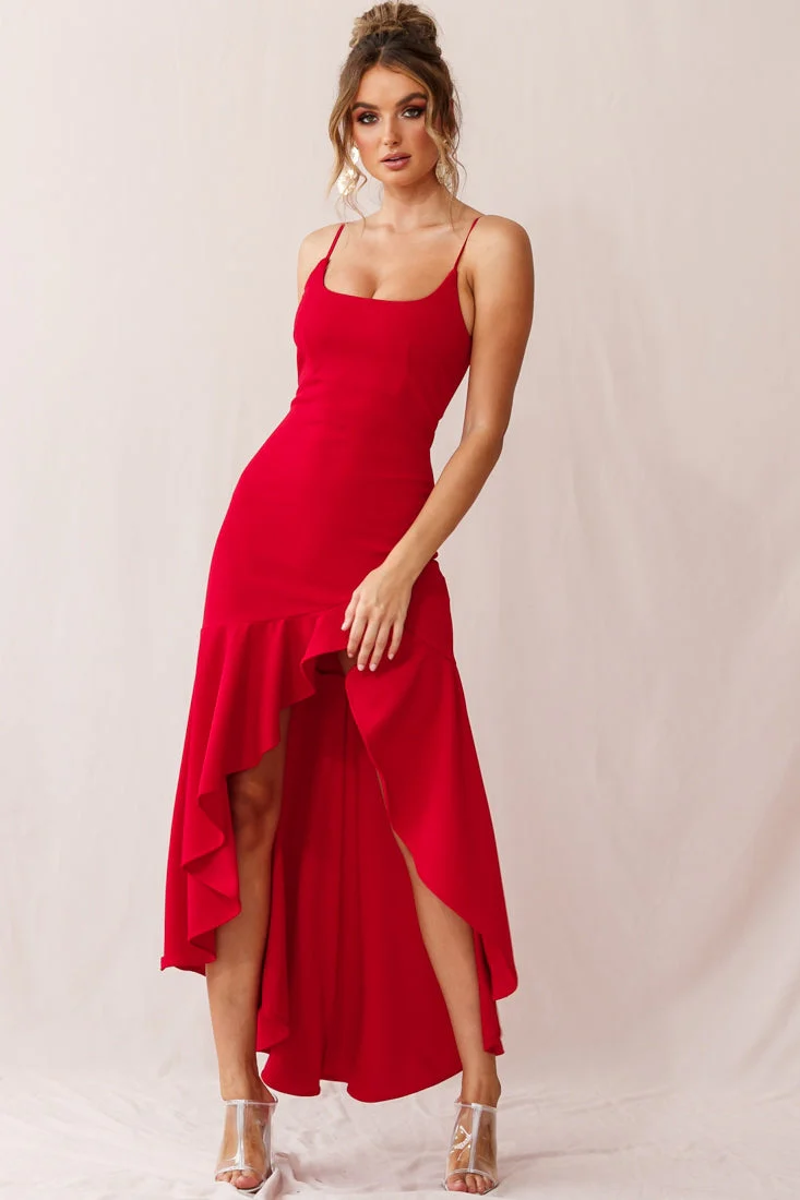 Emoji Asymmetrical Hemline Dress Red - Image 12