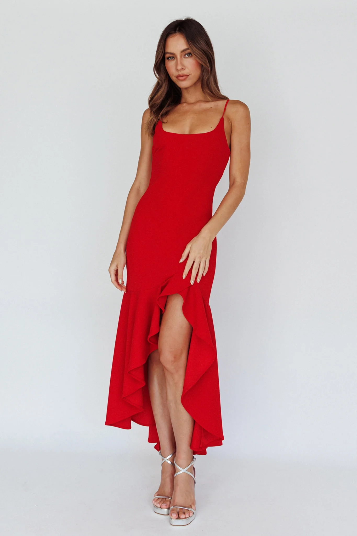 Emoji Asymmetrical Hemline Dress Red - Image 5
