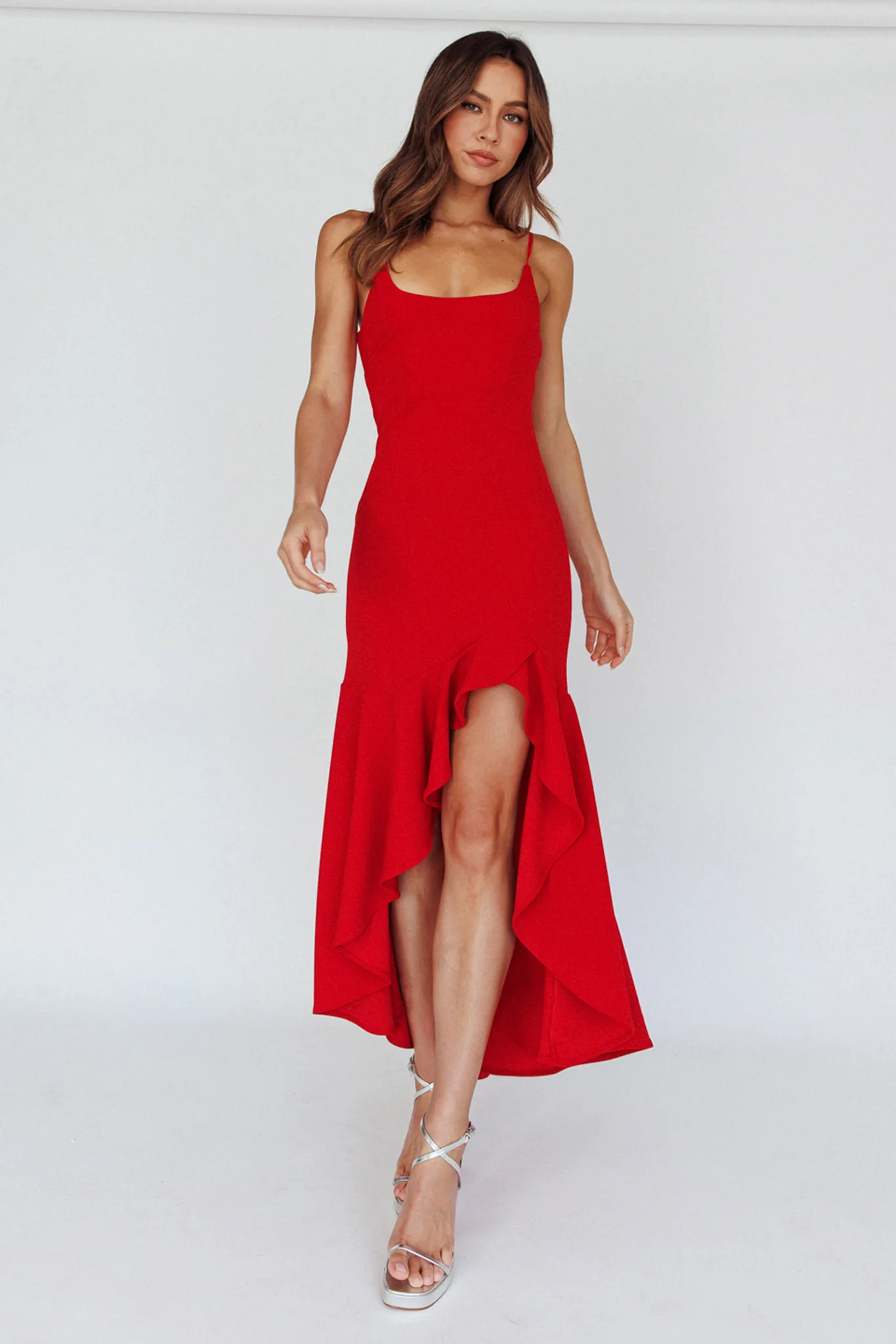 Emoji Asymmetrical Hemline Dress Red - Image 6