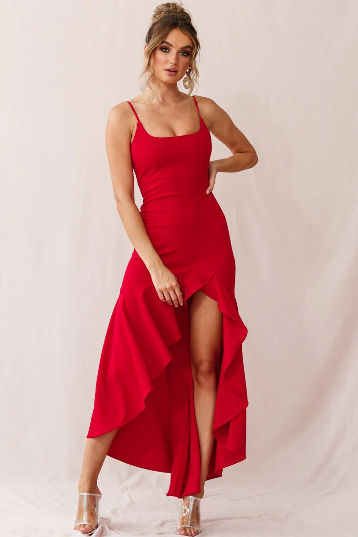Emoji Asymmetrical Hemline Dress Red - Image 8