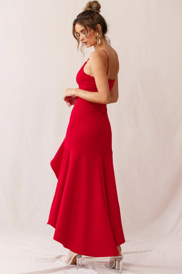 Emoji Asymmetrical Hemline Dress Red - Image 9