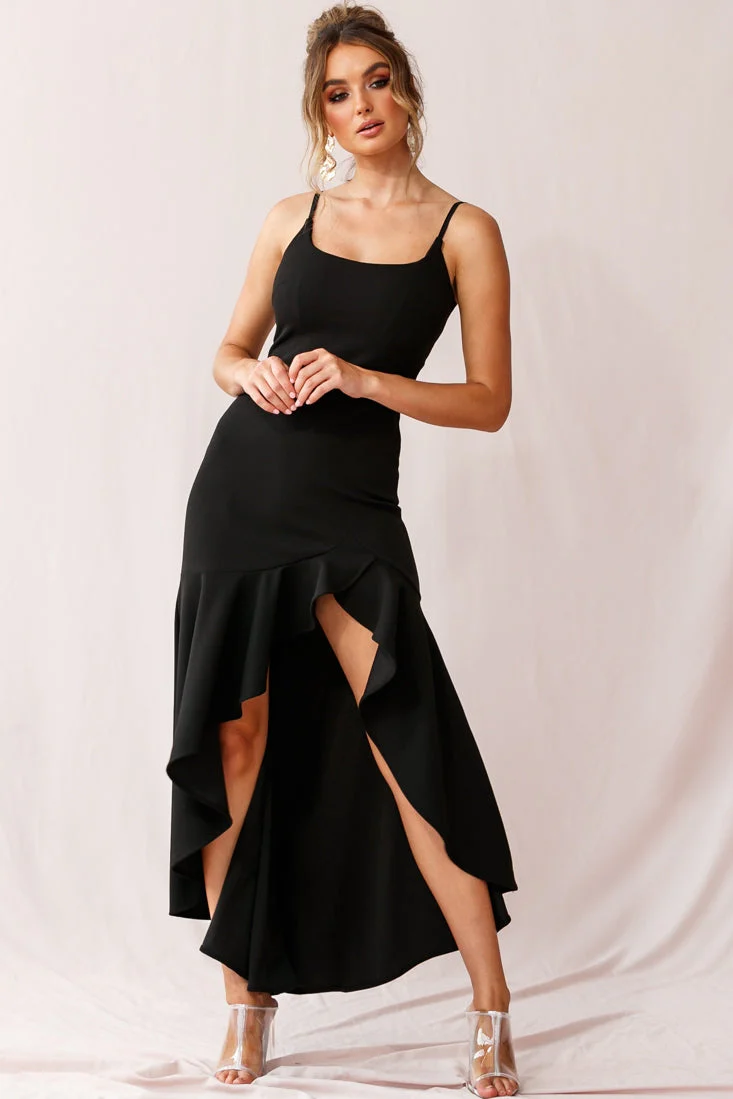 Emoji Asymmetrical Hemline Dress Black - Image 3
