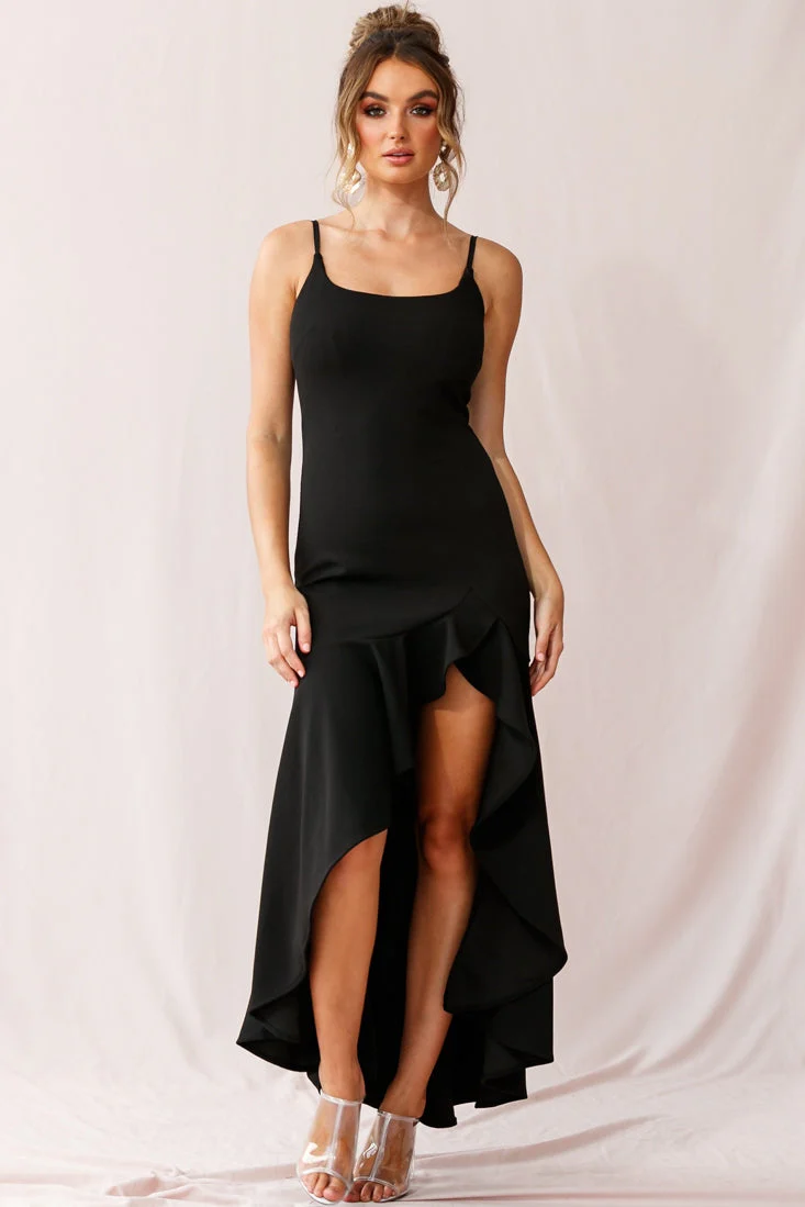 Emoji Asymmetrical Hemline Dress Black - Image 6