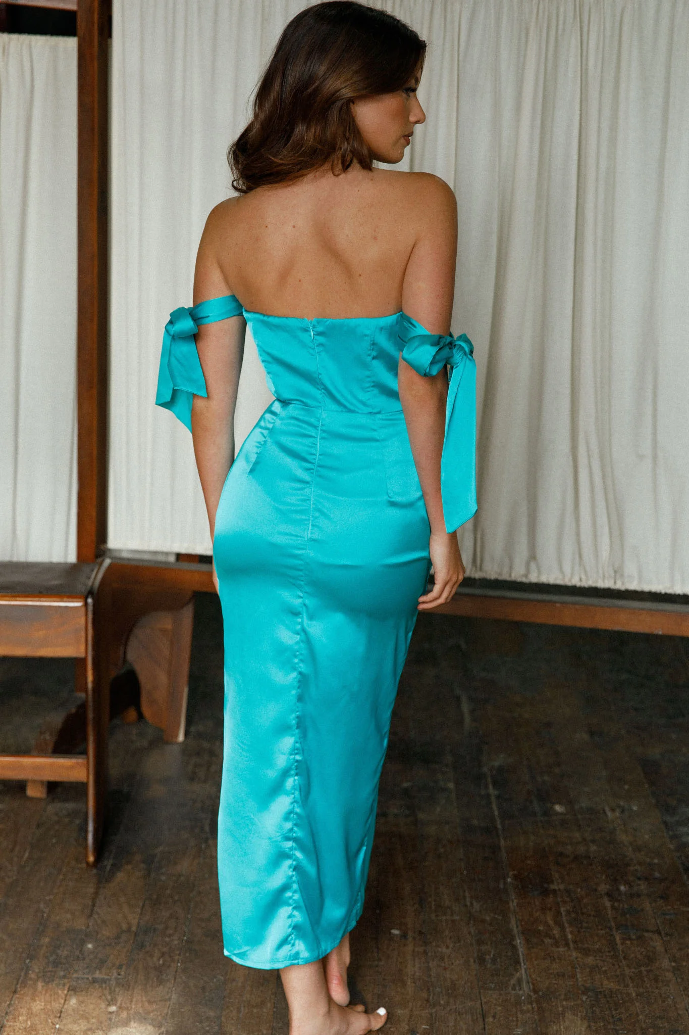 Engelique Tied Sleeve Midi Dress Jade - Image 7