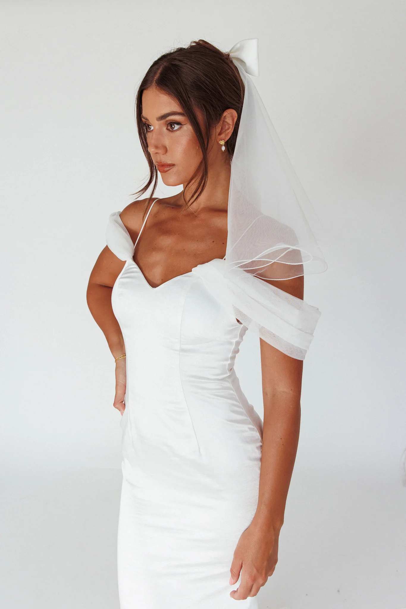 Florence Bow Bridal Veil White - Image 4