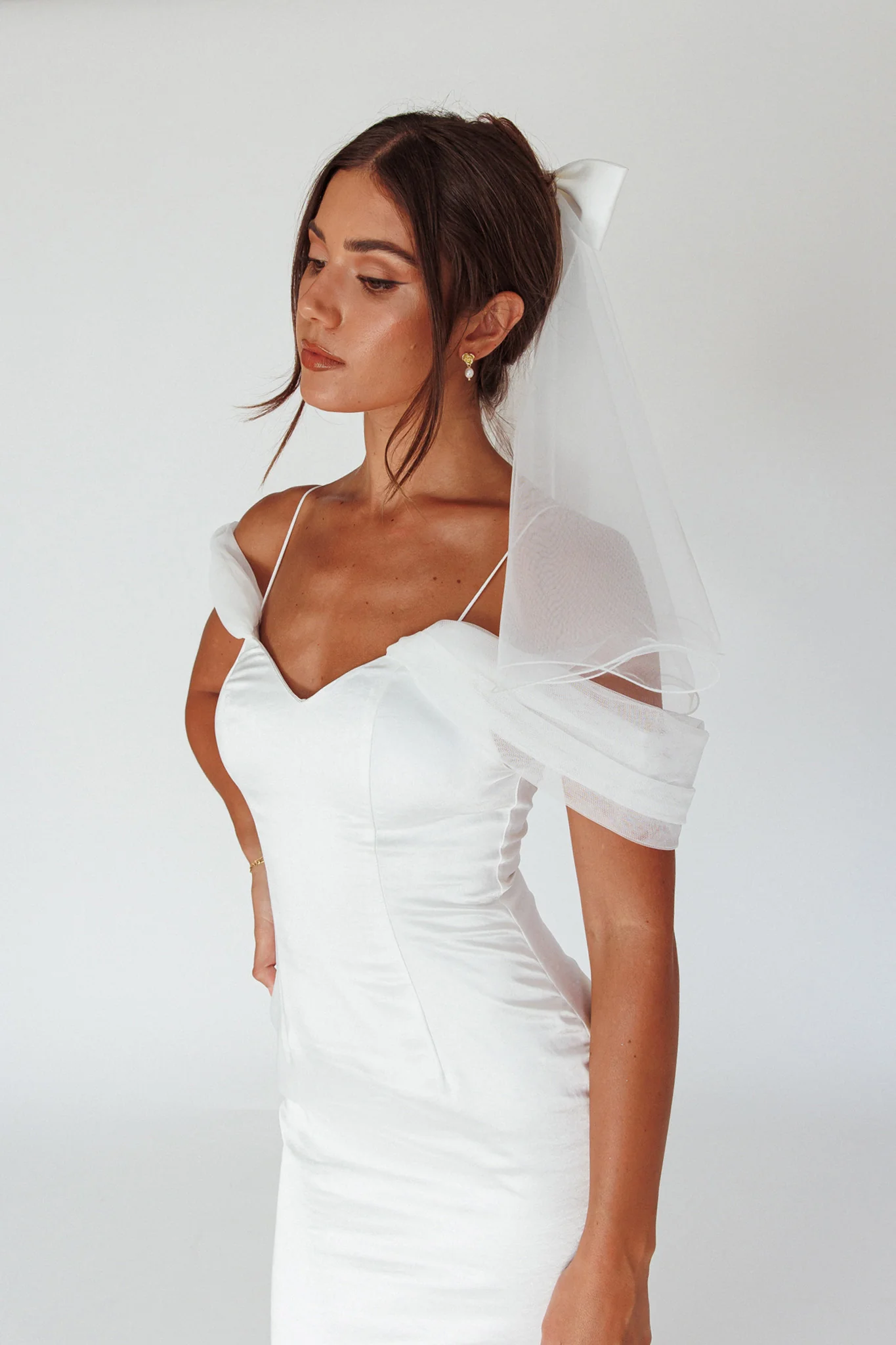 Florence Bow Bridal Veil White - Image 6