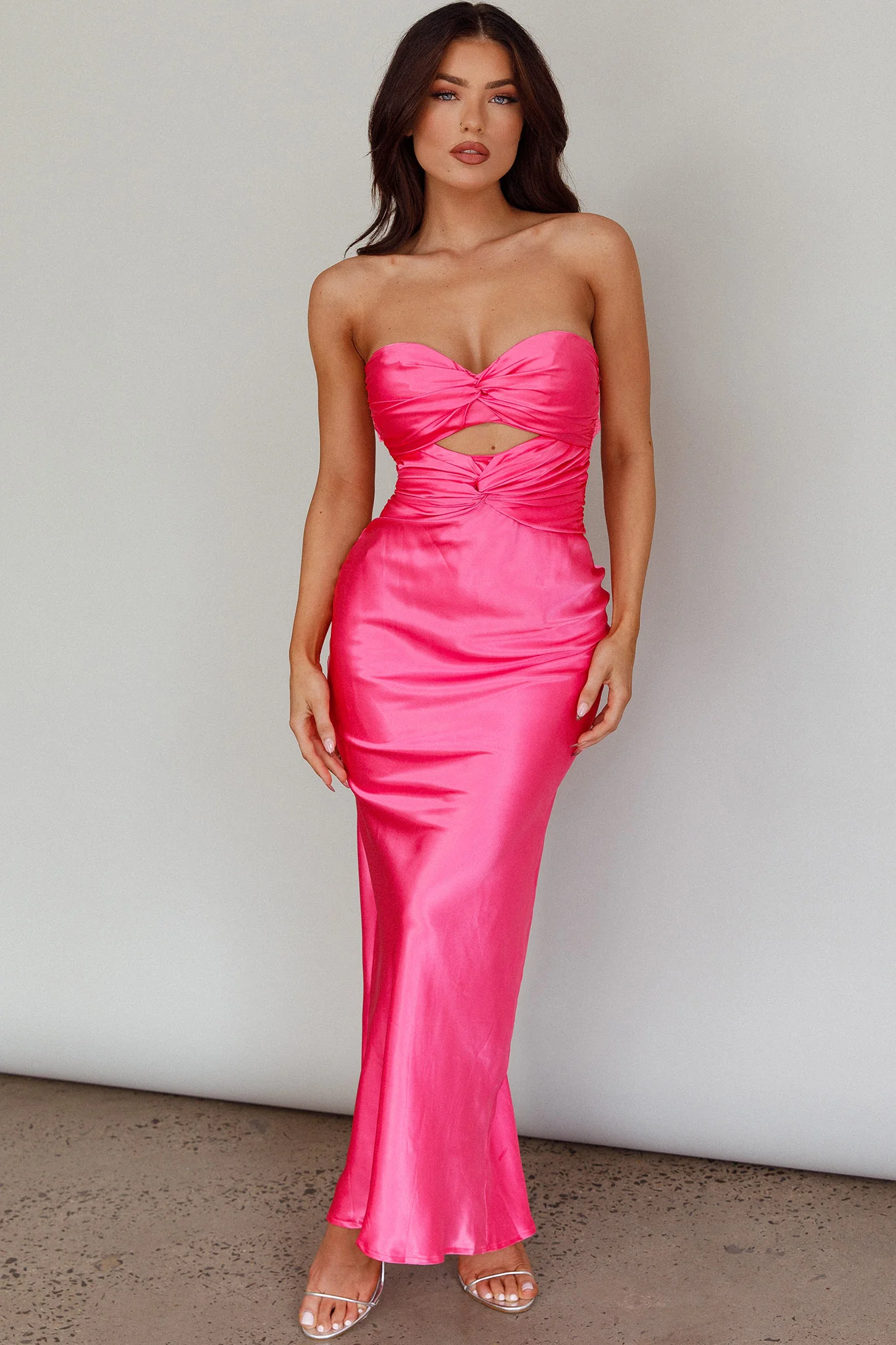 Good Impression Double Twist Midi Dress Hot Pink - Image 7