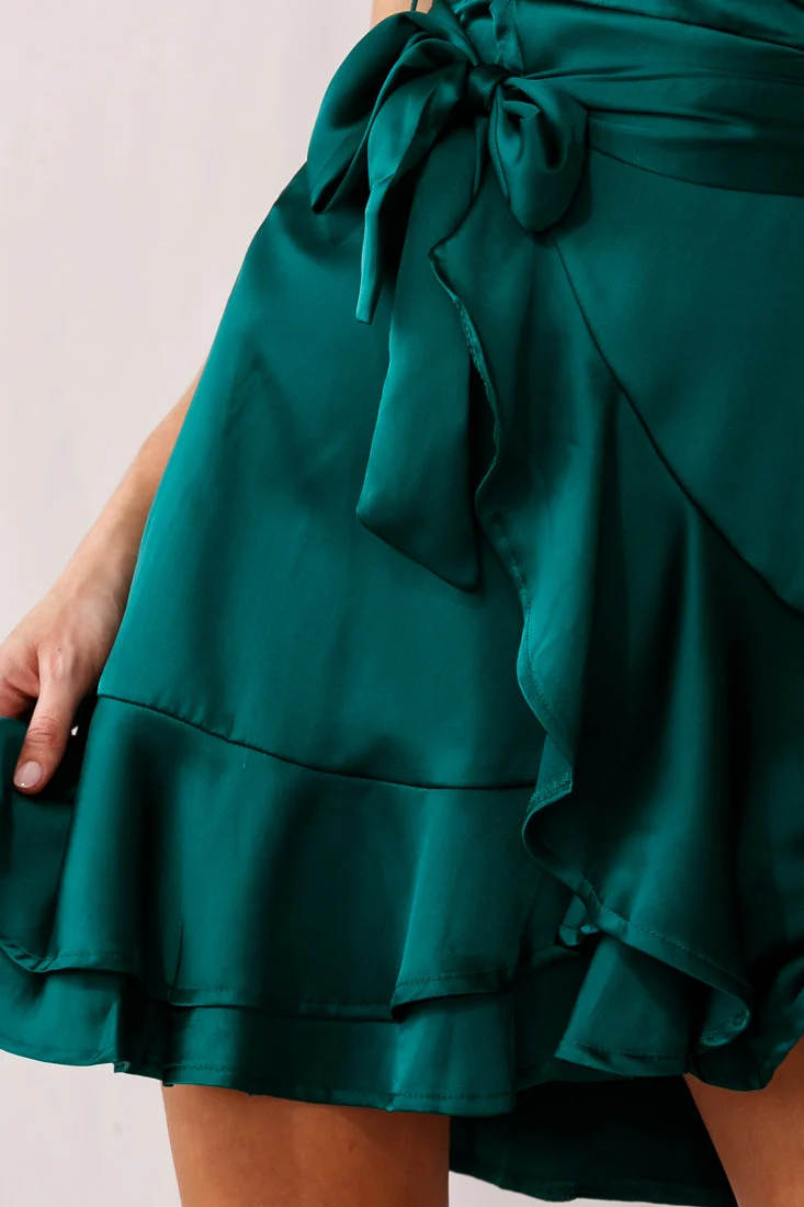 Khandi Flowy Date Night Dress Green Jade - Image 4