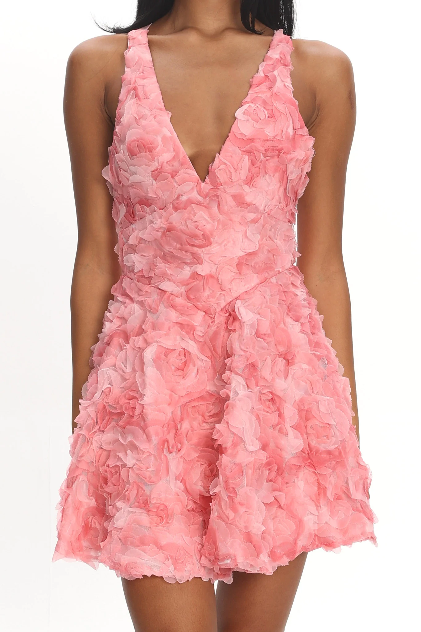 Lavalle Criss-Cross Embellished Mini Dress Pink - Image 4