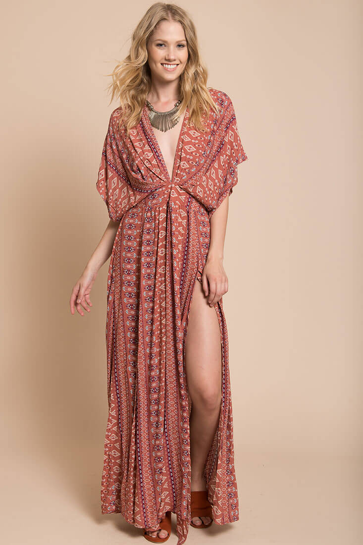 Libby Maxi Dress Rust - Image 3