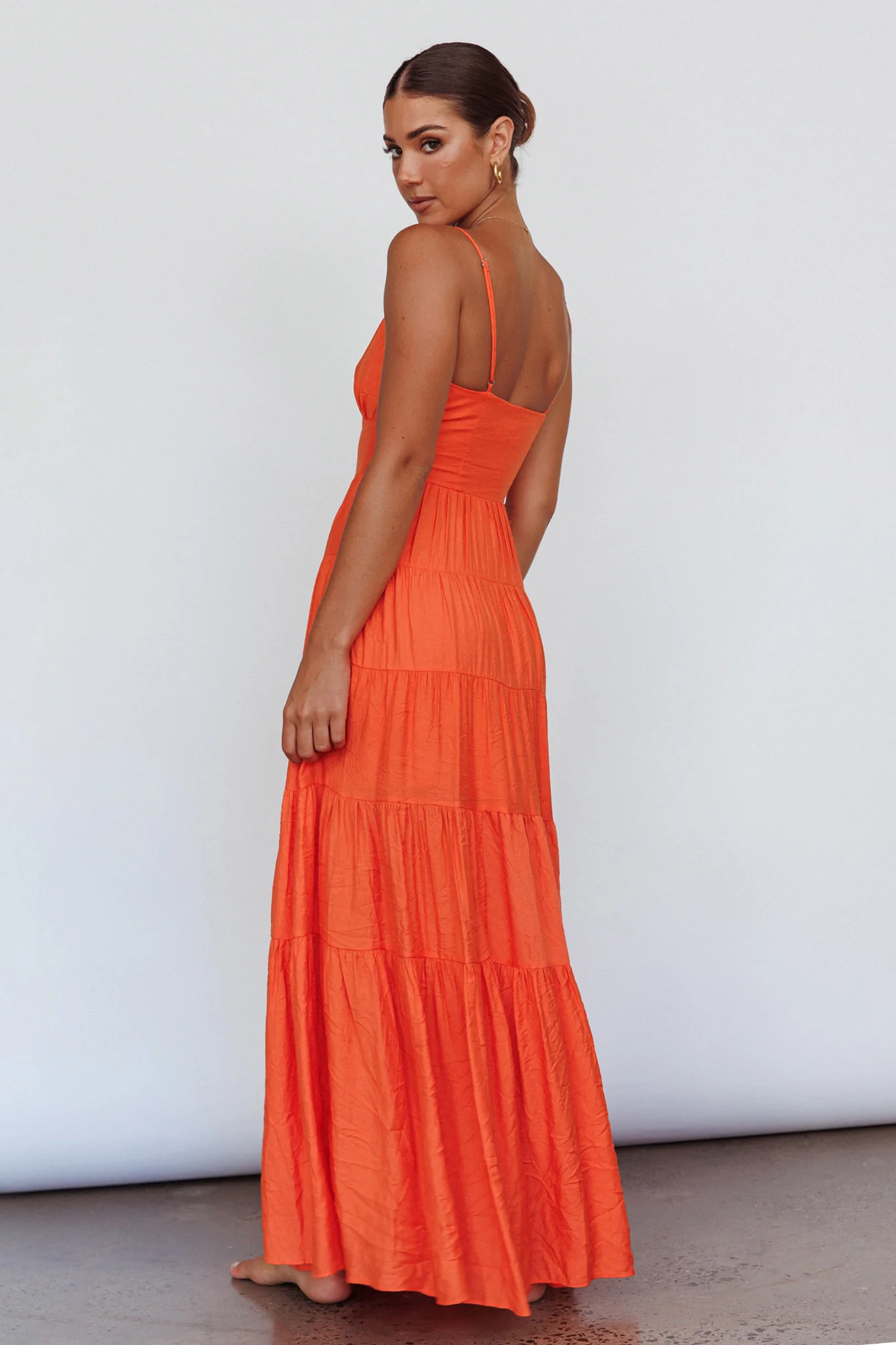 Main Attraction Cami Strap Maxi Dress Tangerine - Image 4