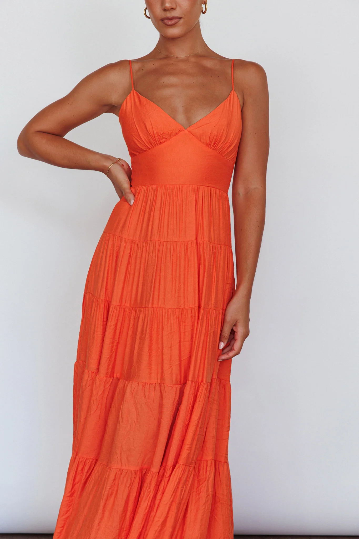 Main Attraction Cami Strap Maxi Dress Tangerine - Image 5