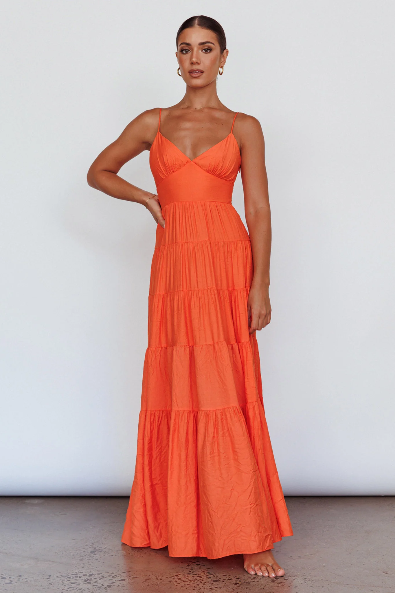 Main Attraction Cami Strap Maxi Dress Tangerine - Image 6