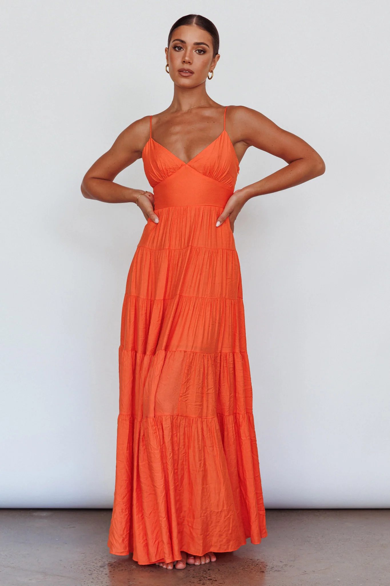 Main Attraction Cami Strap Maxi Dress Tangerine - Image 7