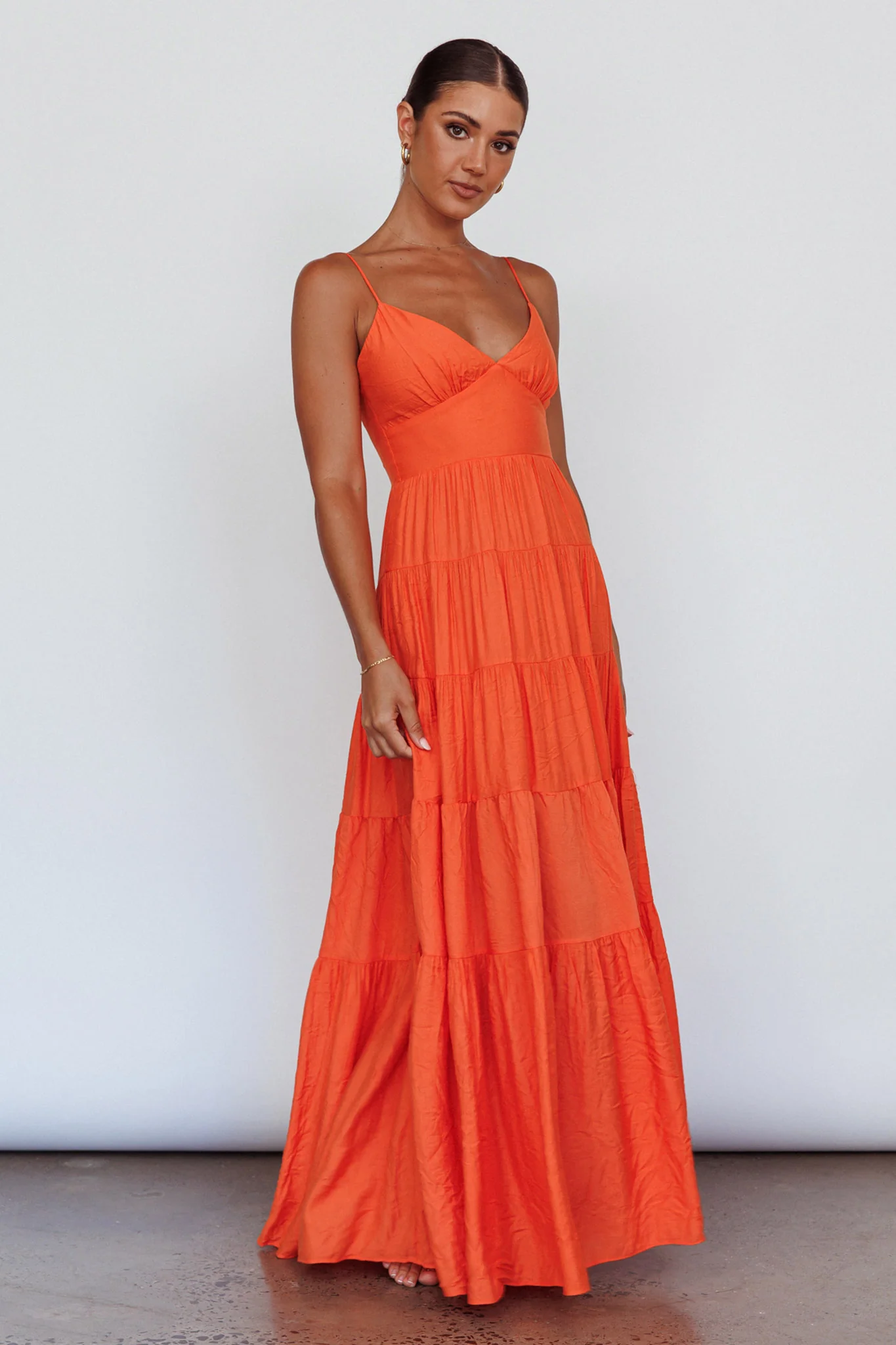 Main Attraction Cami Strap Maxi Dress Tangerine - Image 8