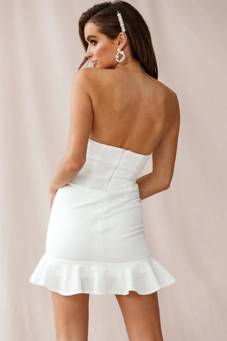 Prom Queen Bandeau Mini Dress White - Image 10