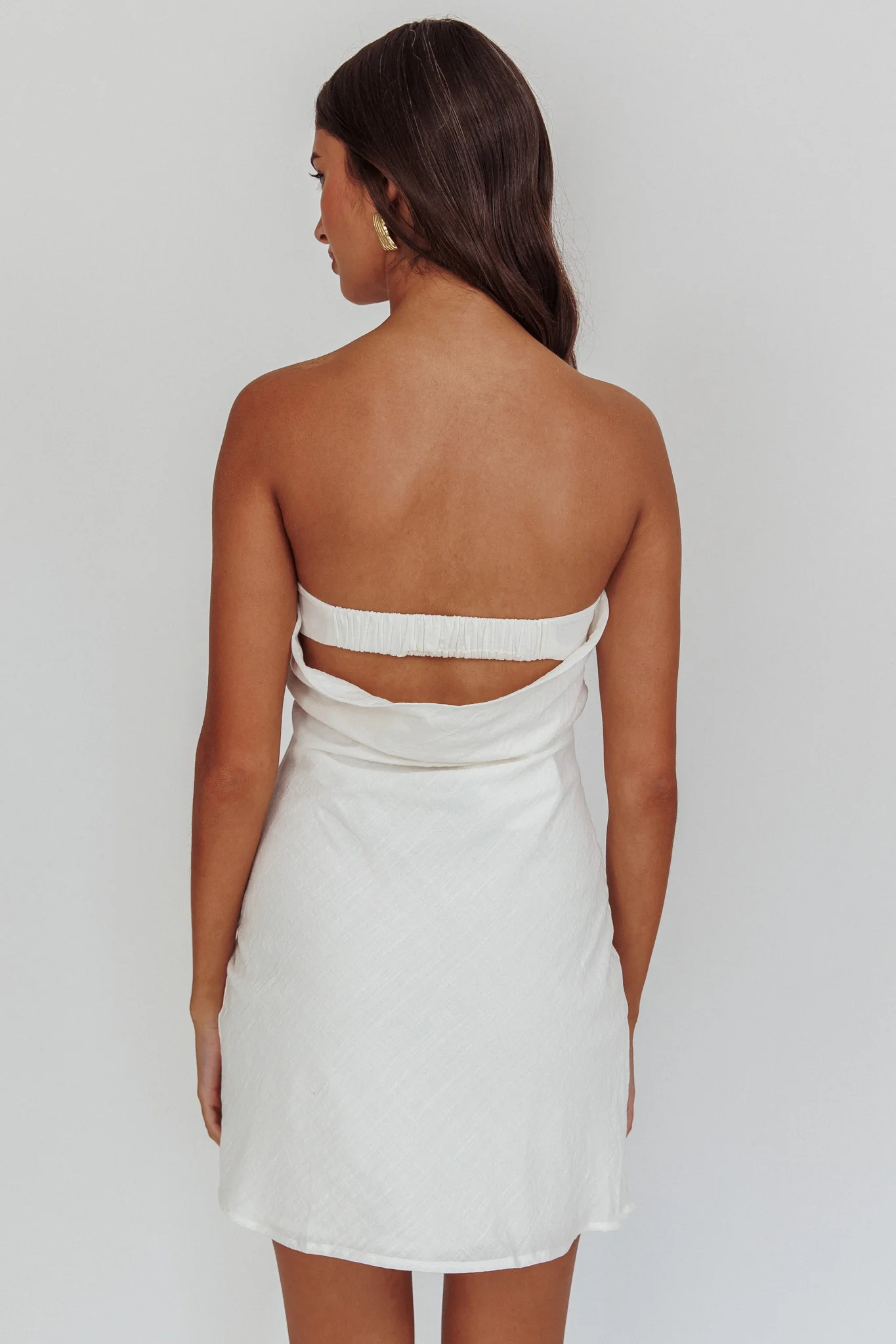 Sorbet Strapless Mini Dress White - Image 3
