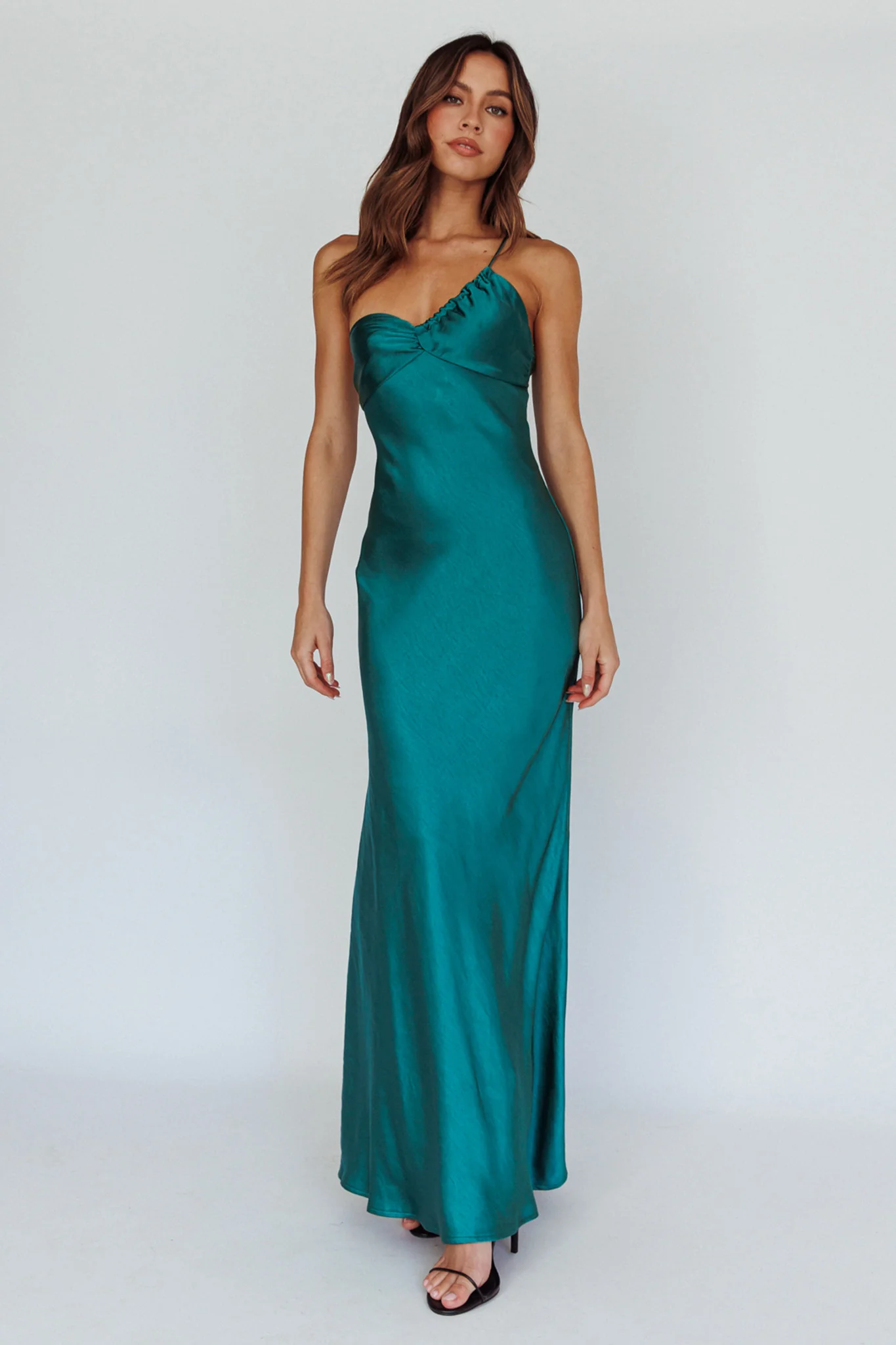 Twilight Tango One-Shoulder Maxi Dress Forest Green - Image 6