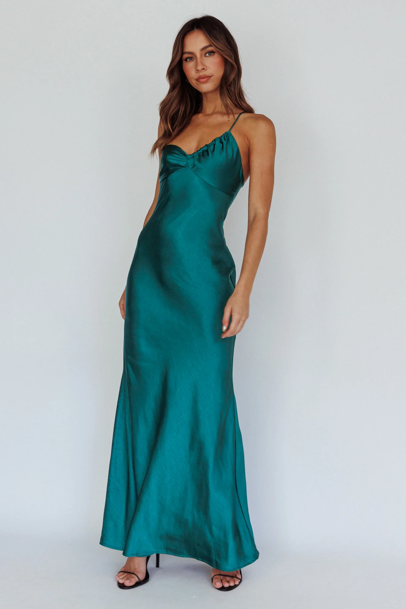 Twilight Tango One-Shoulder Maxi Dress Forest Green - Image 9